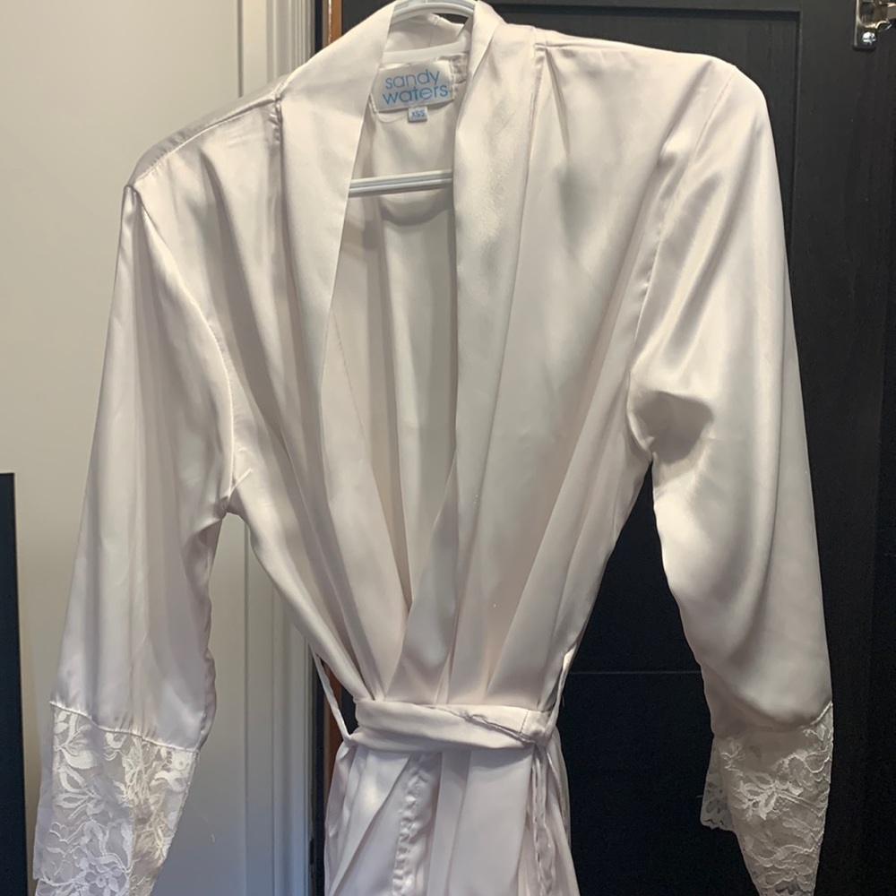 Satin and lace robe